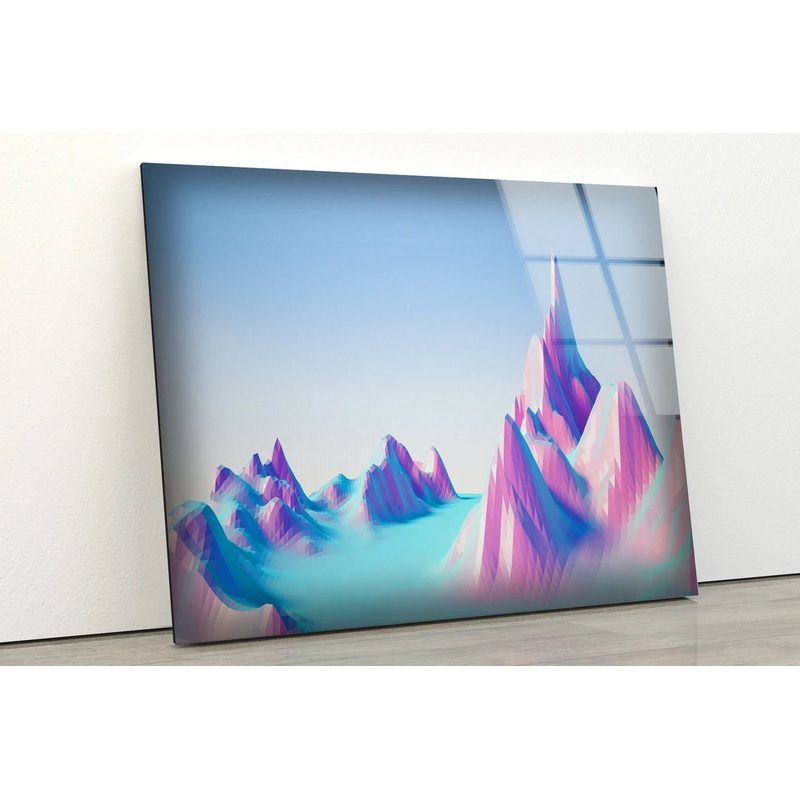 Colorful Mountains Design Acrylic Glass Print Tempered Glass Wall Art 100% Made in Australia Ready to Hang