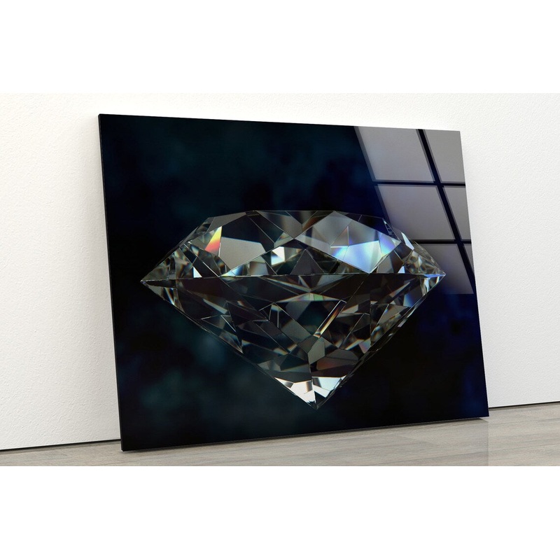 Diamond Closeup Photograph Acrylic Glass Print Tempered Glass Wall Art 100% Made in Australia Ready to Hang