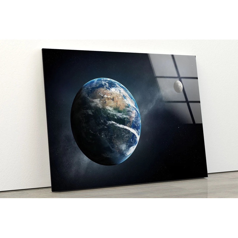 Earth Space View Photograph Acrylic Glass Print Tempered Glass Wall Art 100% Made in Australia Ready to Hang