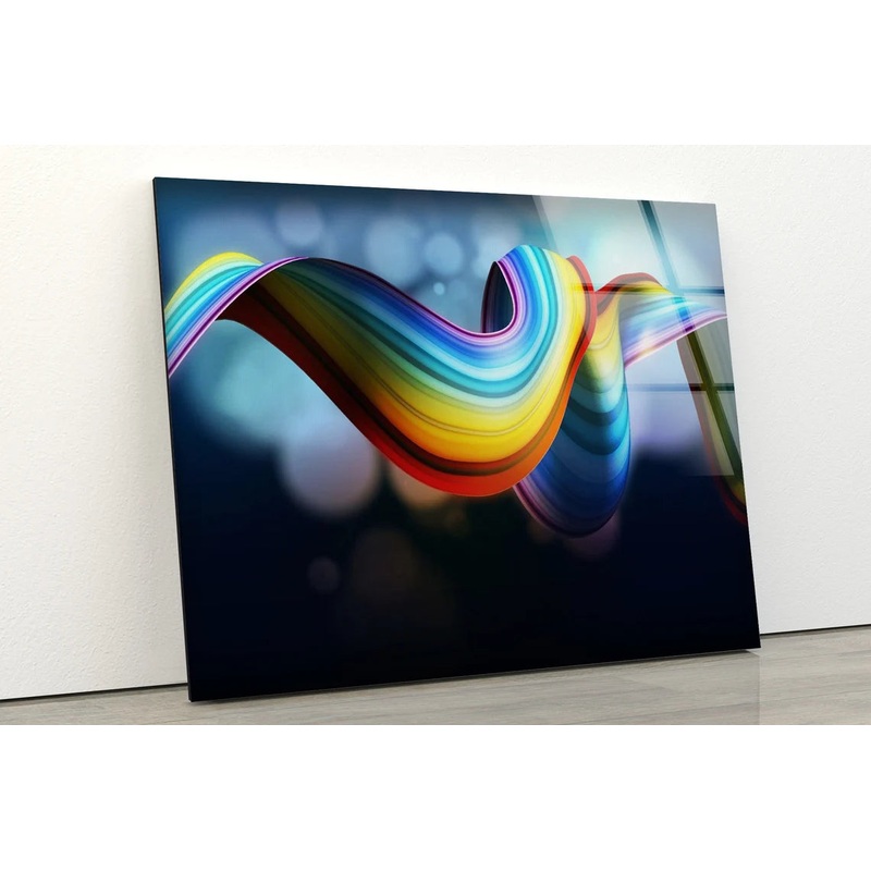 Rainbow Color Abstract 3D Design Acrylic Glass Print Tempered Glass Wall Art 100% Made in Australia Ready to Hang