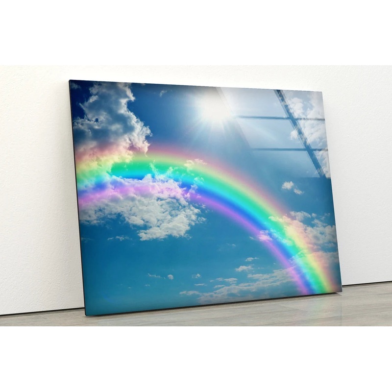 Sky & Rainbow Photograph Acrylic Glass Print Tempered Glass Wall Art 100% Made in Australia Ready to Hang