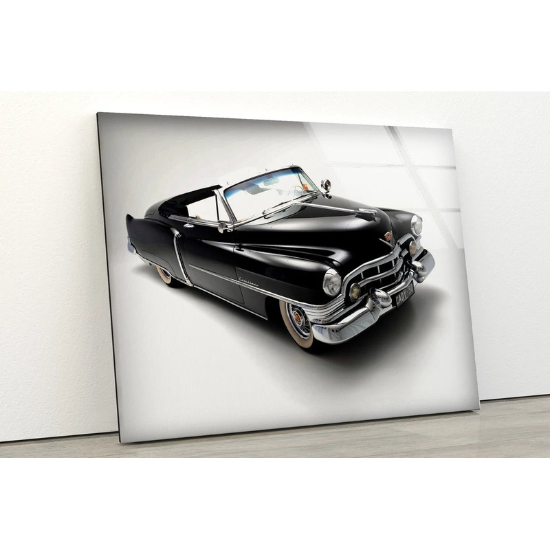 Vintage Black Car Photograph Acrylic Glass Print Tempered Glass Wall Art 100% Made in Australia Ready to Hang