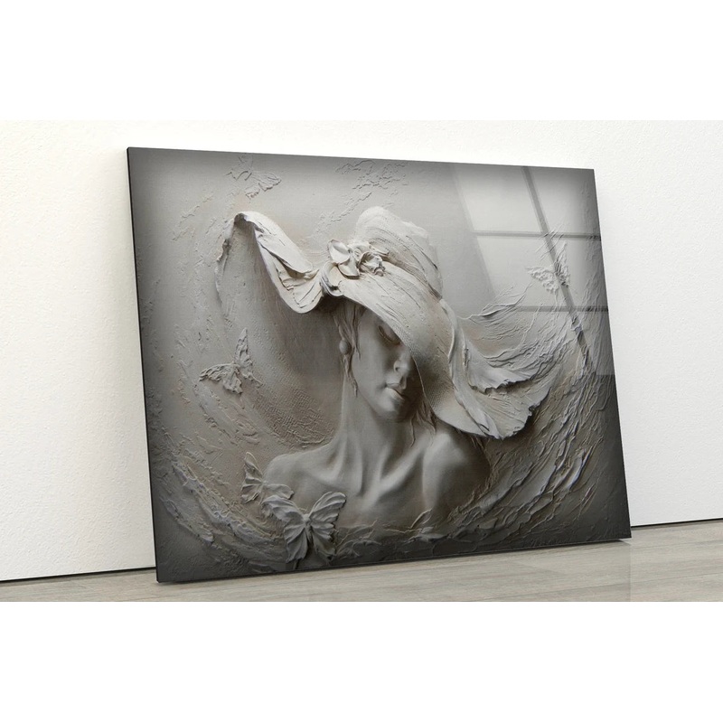 White Girl Sculpture Acrylic Glass Print Tempered Glass Wall Art 100% Made in Australia Ready to Hang