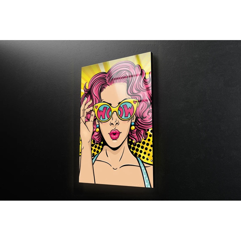 Woman with Sunglasses Vector Acrylic Glass Print Tempered Glass Wall Art 100% Made in Australia Ready to Hang
