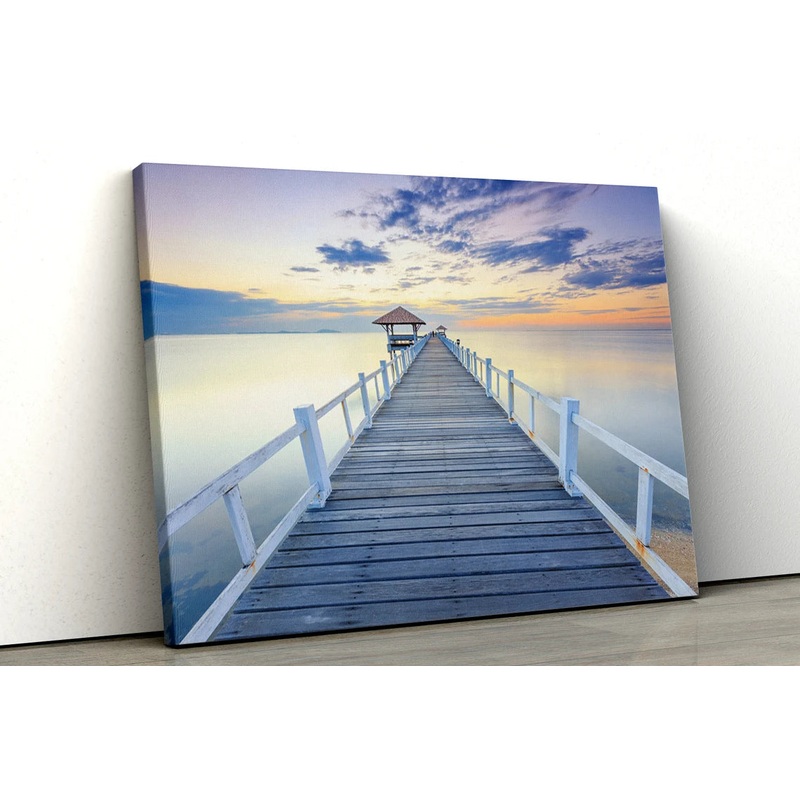 Wooden Pier Sunset Photograph Acrylic Glass Print Tempered Glass Wall Art 100% Made in Australia Ready to Hang