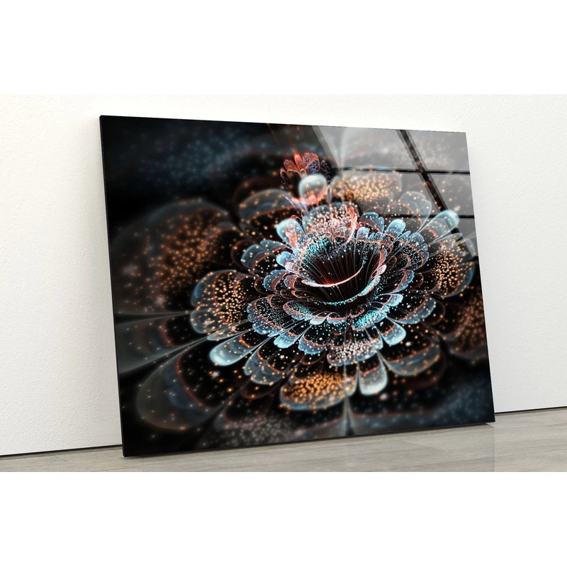 3D Flower Pattern Design Acrylic Glass Print Tempered Glass Wall Art 100% Made in Australia Ready to Hang