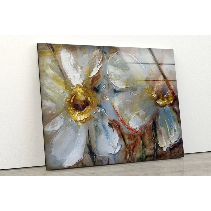 Abstract Flowers Oil Painting Acrylic Glass Print Tempered Glass Wall Art 100% Made in Australia Ready to Hang