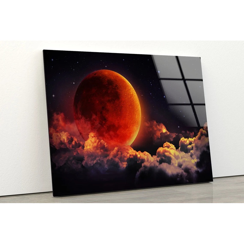 Blood Moon & Sky Design Acrylic Glass Print Tempered Glass Wall Art 100% Made in Australia Ready to Hang