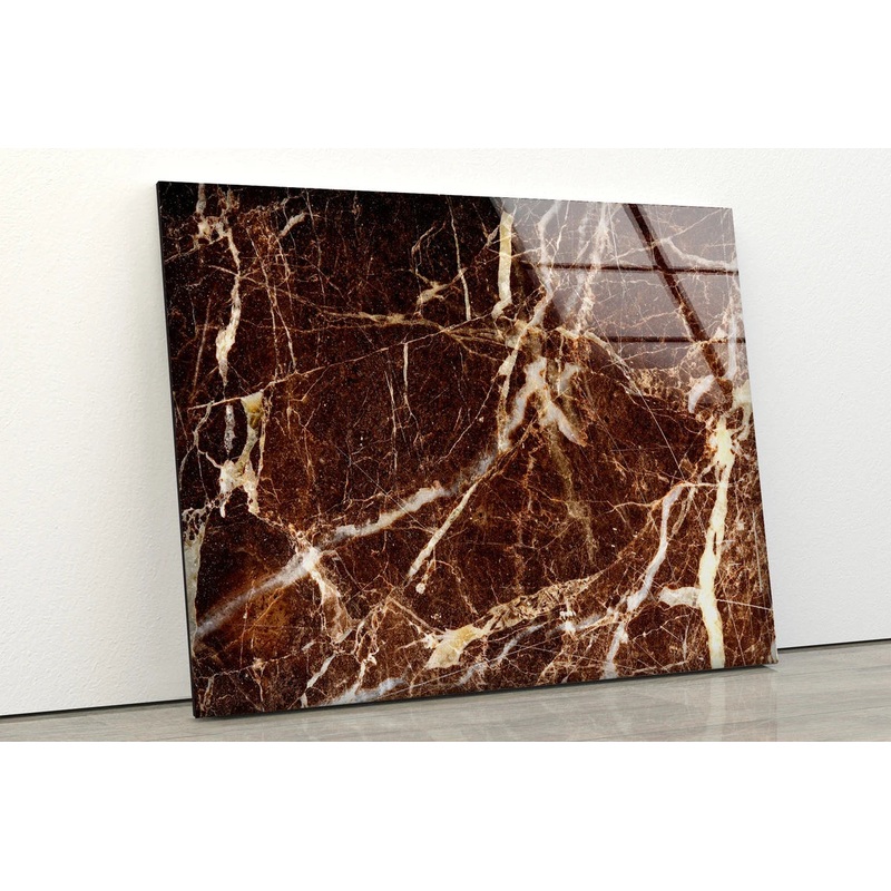 Brown & Gold Abstract Design Acrylic Glass Print Tempered Glass Wall Art 100% Made in Australia Ready to Hang