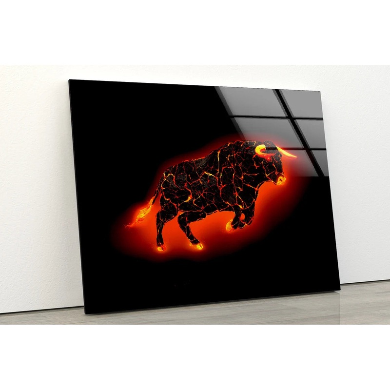 Bull Abstract Design Acrylic Glass Print Tempered Glass Wall Art 100% Made in Australia Ready to Hang
