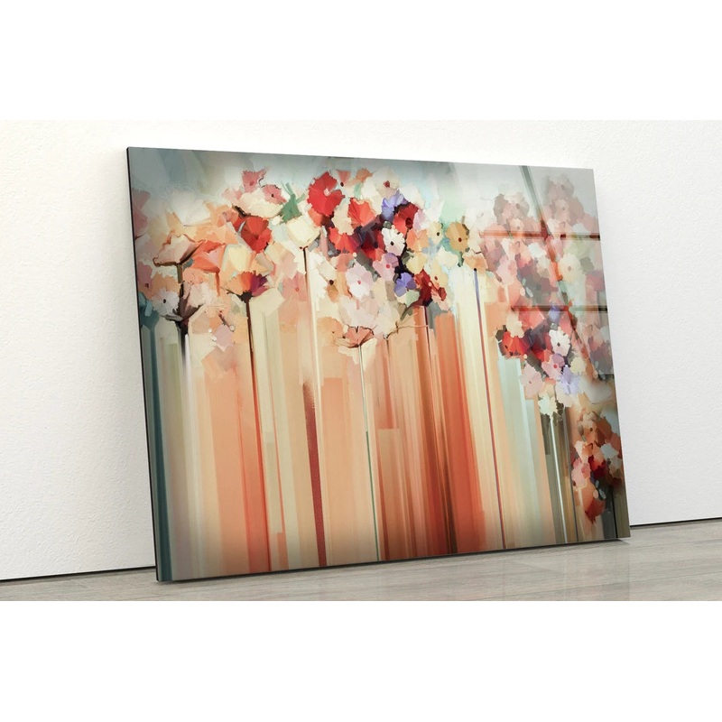 Colorful Flowers Watercolor Painting Acrylic Glass Print Tempered Glass Wall Art 100% Made in Australia Ready to Hang