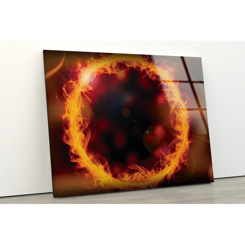 Fire Ring Abstract Design Acrylic Glass Print Tempered Glass Wall Art 100% Made in Australia Ready to Hang