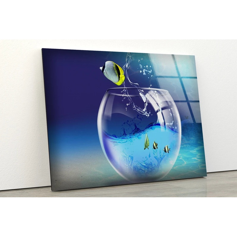 Fish Jumping from Tank Acrylic Glass Print Tempered Glass Wall Art 100% Made in Australia Ready to Hang