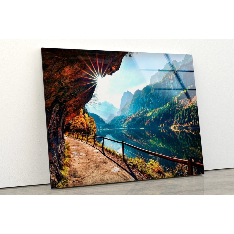 Foot Path Near Lake Scenery Photograph Acrylic Glass Print Tempered Glass Wall Art 100% Made in Australia Ready to Hang