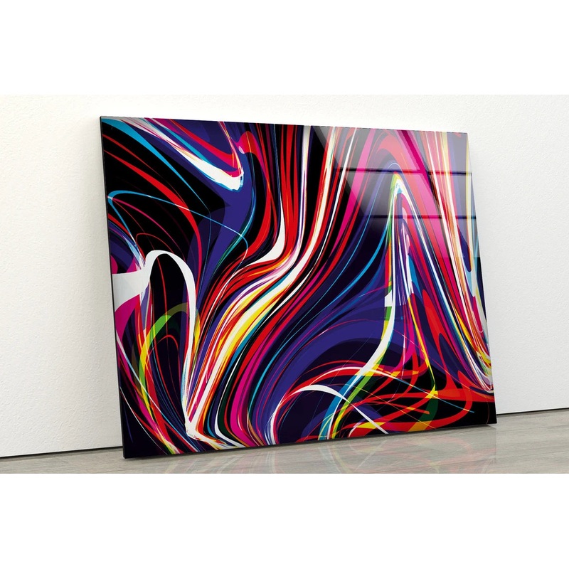 Red White & Blue Abstract Design Acrylic Glass Print Tempered Glass Wall Art 100% Made in Australia Ready to Hang