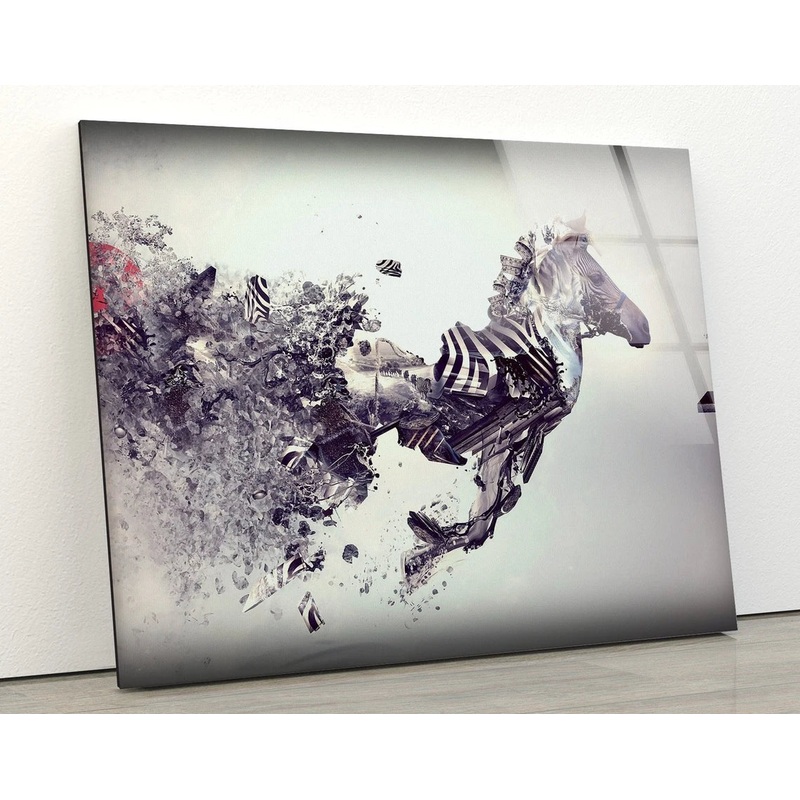 Running Horses Abstract Design Acrylic Glass Print Tempered Glass Wall Art 100% Made in Australia Ready to Hang