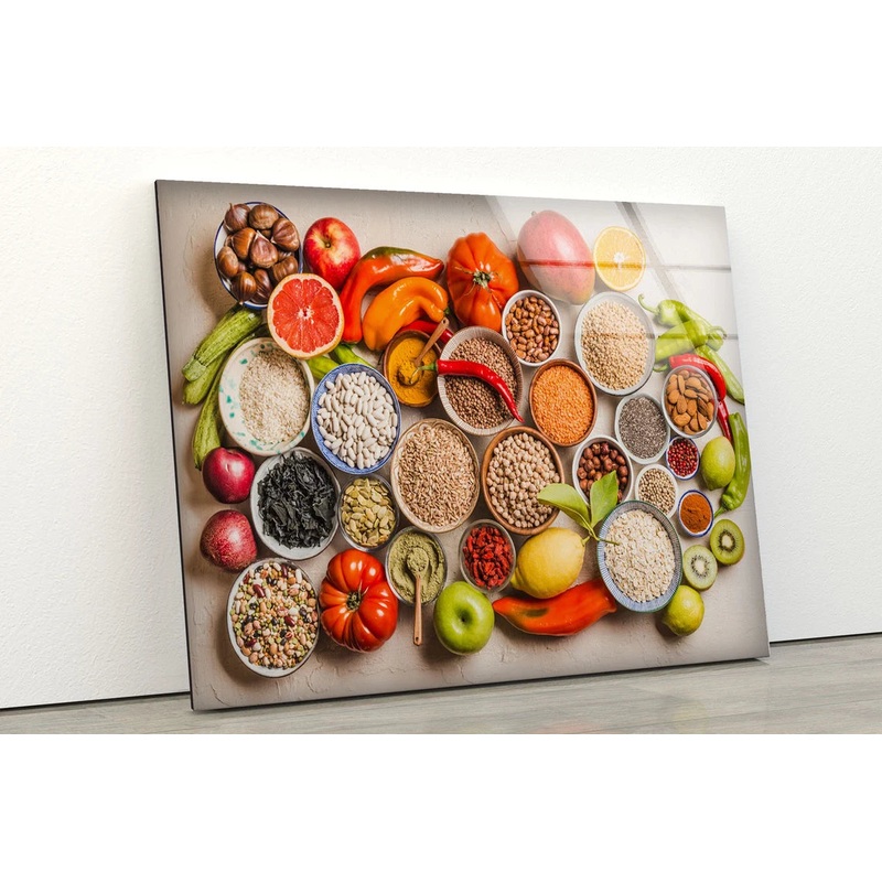 Spices, Vegetables & Fruits Photograph Acrylic Glass Print Tempered Glass Wall Art 100% Made in Australia Ready to Hang
