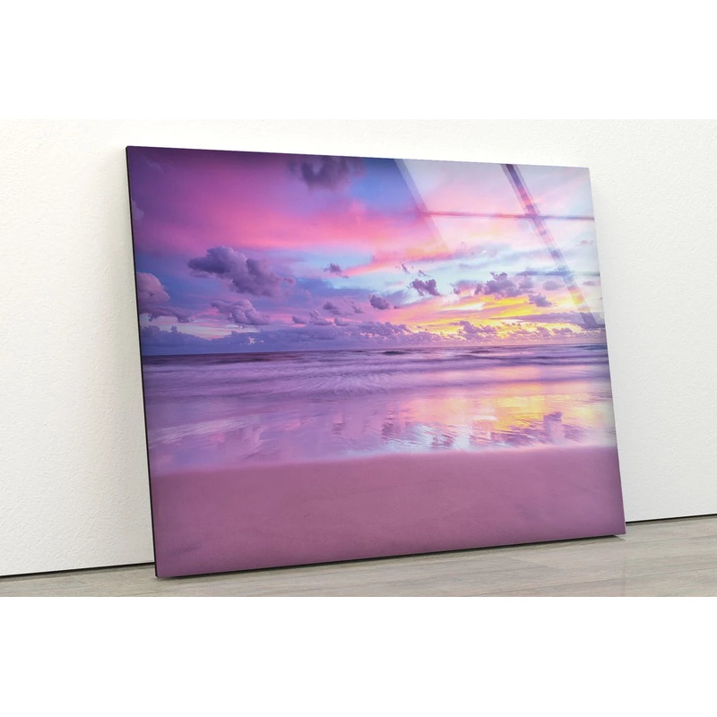 Sunset Sea Scenery Photograph Acrylic Glass Print Tempered Glass Wall Art 100% Made in Australia Ready to Hang