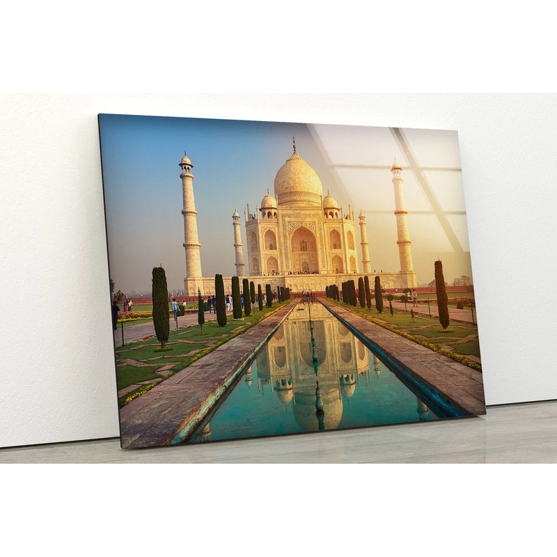 Taj Mahal in India Photograph Acrylic Glass Print Tempered Glass Wall Art 100% Made in Australia Ready to Hang