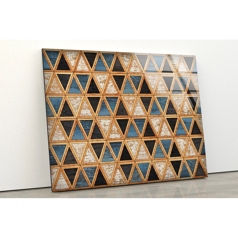 Triangle Shapes Pattern Design Acrylic Glass Print Tempered Glass Wall Art 100% Made in Australia Ready to Hang