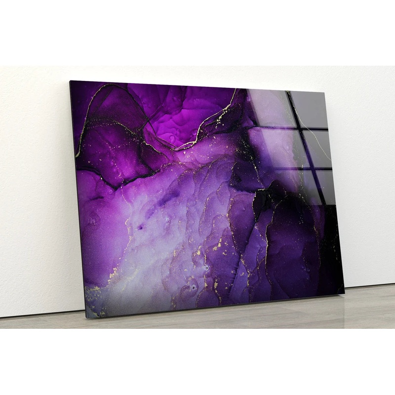 White & Purple Abstract Design Acrylic Glass Print Tempered Glass Wall Art 100% Made in Australia Ready to Hang