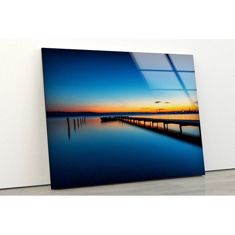 Wooden Pier at Sunset Photograph Acrylic Glass Print Tempered Glass Wall Art 100% Made in Australia Ready to Hang