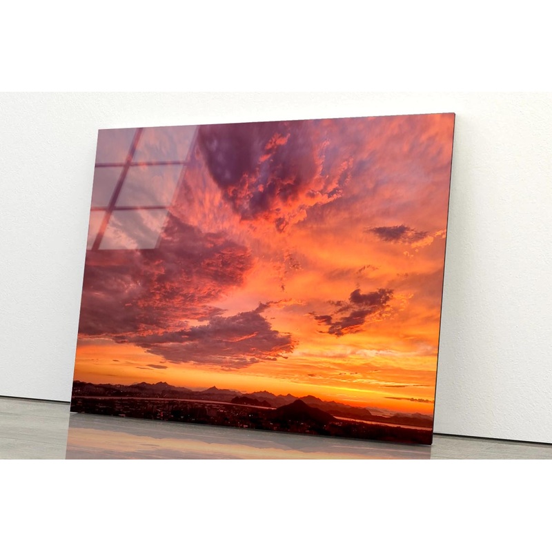 Aerial View Of Dramatic Sky in The Ranch  Acrylic Glass Print Tempered Glass Wall Art 100% Made in Australia Ready to Hang