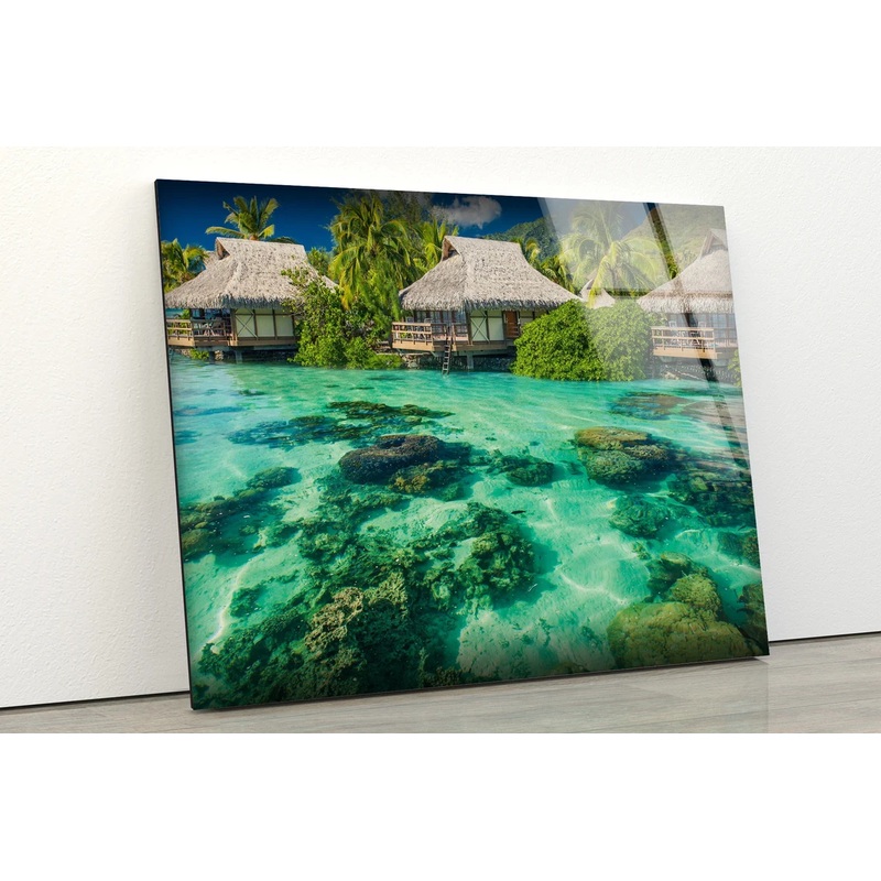 Beach Huts Photograph Acrylic Glass Print Tempered Glass Wall Art 100% Made in Australia Ready to Hang