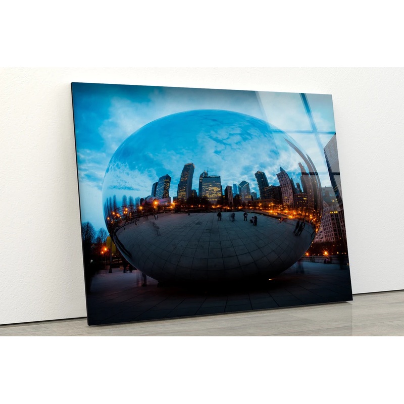Bean Steel Ball in Chicago Photograph Acrylic Glass Print Tempered Glass Wall Art 100% Made in Australia Ready to Hang
