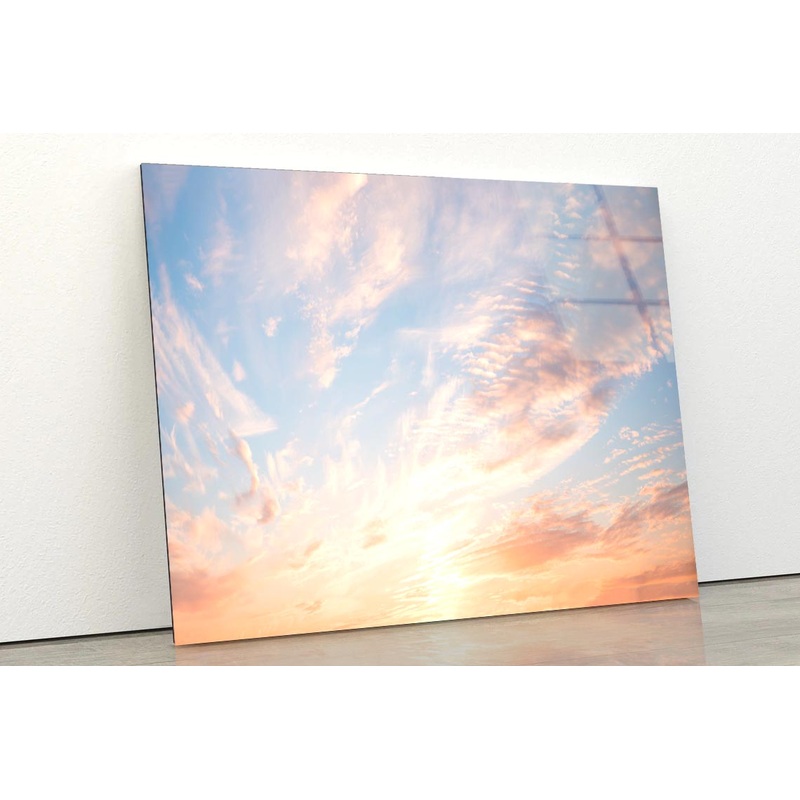 Beautiful Romantic Sunset Sky  Acrylic Glass Print Tempered Glass Wall Art 100% Made in Australia Ready to Hang