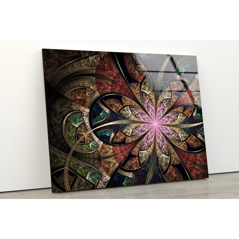 Colorful 3D Floral Abstract Design Acrylic Glass Print Tempered Glass Wall Art 100% Made in Australia Ready to Hang