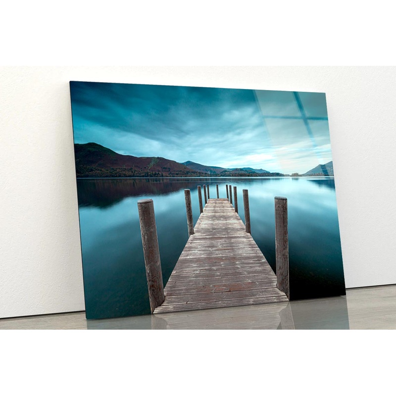 Derwent Water Jetty, Lake Acrylic Glass Print Tempered Glass Wall Art 100% Made in Australia Ready to Hang