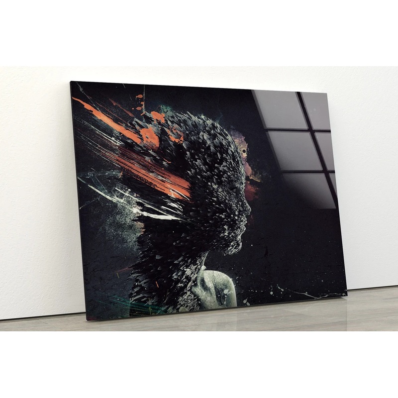 Face Abstract 3D Design Acrylic Glass Print Tempered Glass Wall Art 100% Made in Australia Ready to Hang