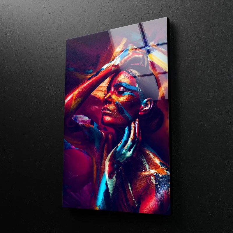 Girl with Body Paint Photograph Acrylic Glass Print Tempered Glass Wall Art 100% Made in Australia Ready to Hang