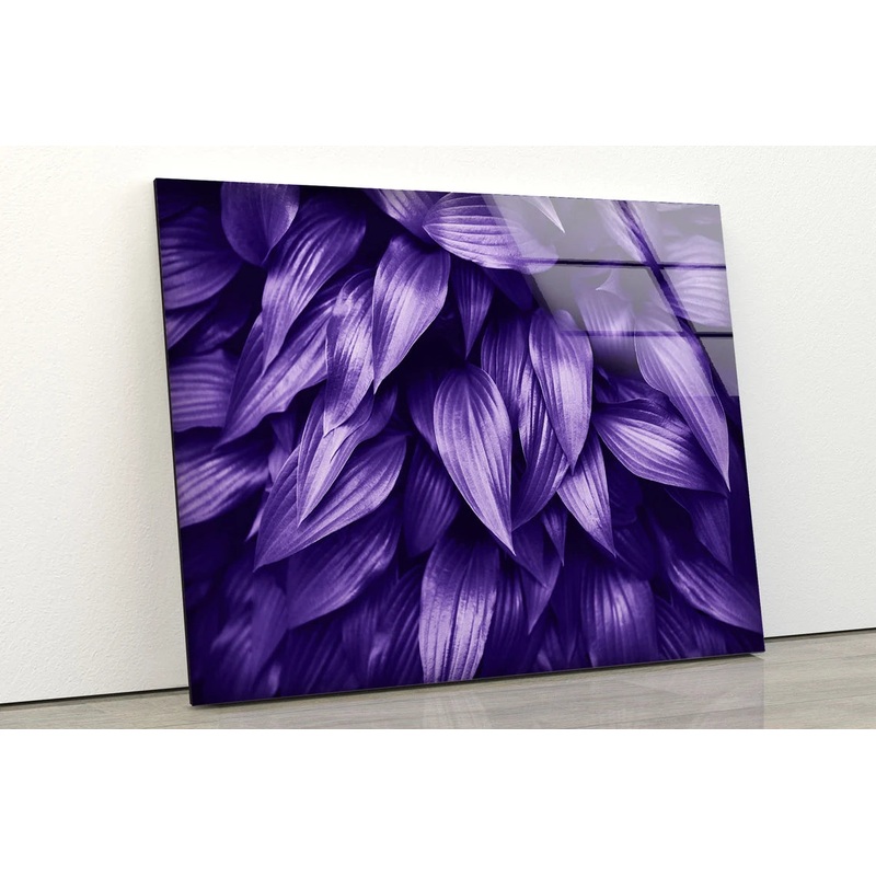 Purple Leaves Closeup Photograph Acrylic Glass Print Tempered Glass Wall Art 100% Made in Australia Ready to Hang