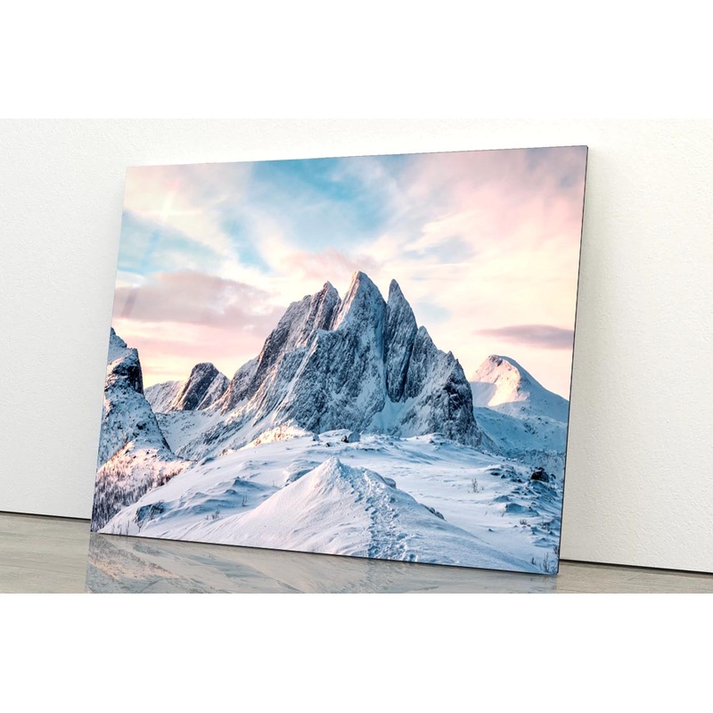 Scenery Of Majestic Snow Mountain  Acrylic Glass Print Tempered Glass Wall Art 100% Made in Australia Ready to Hang