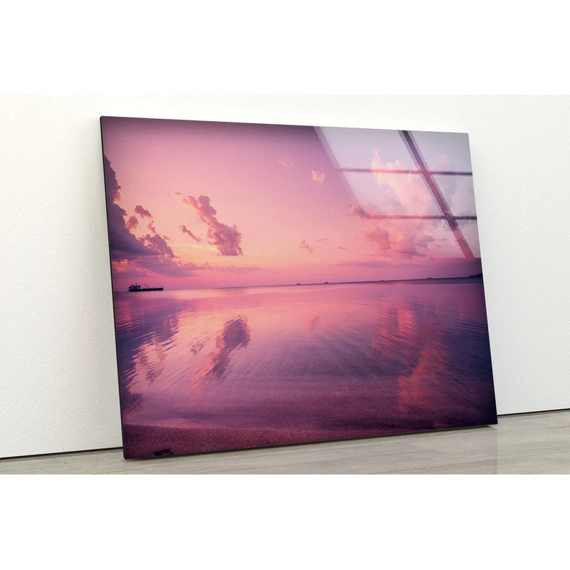 Sunset Lake Scenery Photograph Acrylic Glass Print Tempered Glass Wall Art 100% Made in Australia Ready to Hang