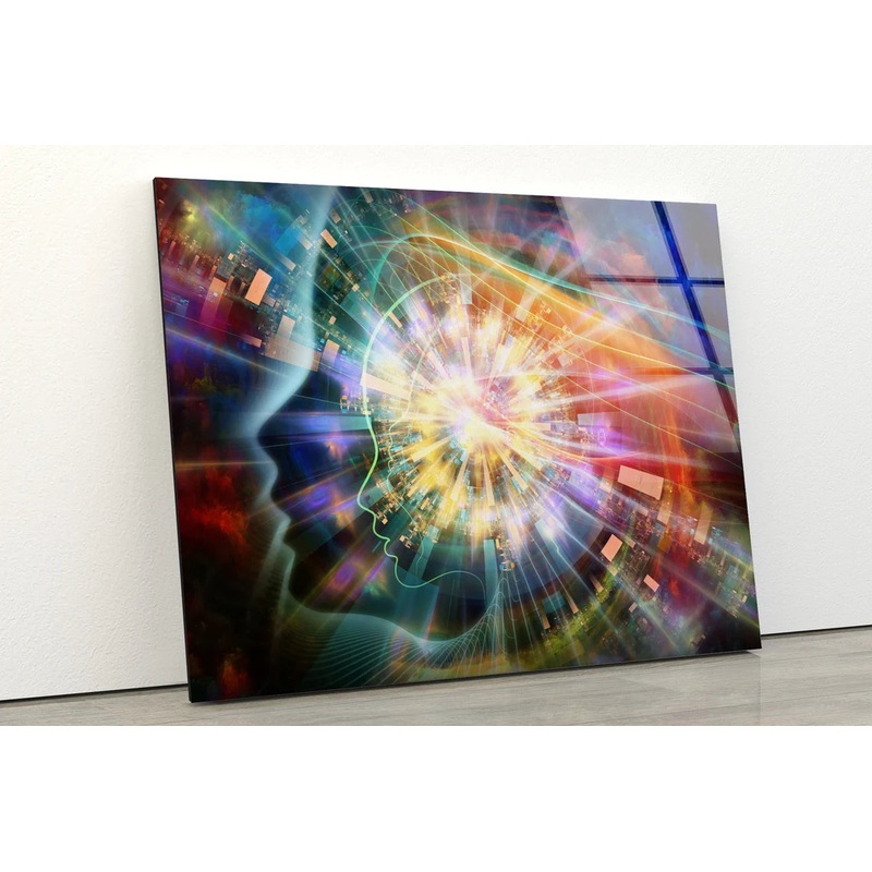 Abstract Face Design Acrylic Glass Print Tempered Glass Wall Art 100% Made in Australia Ready to Hang