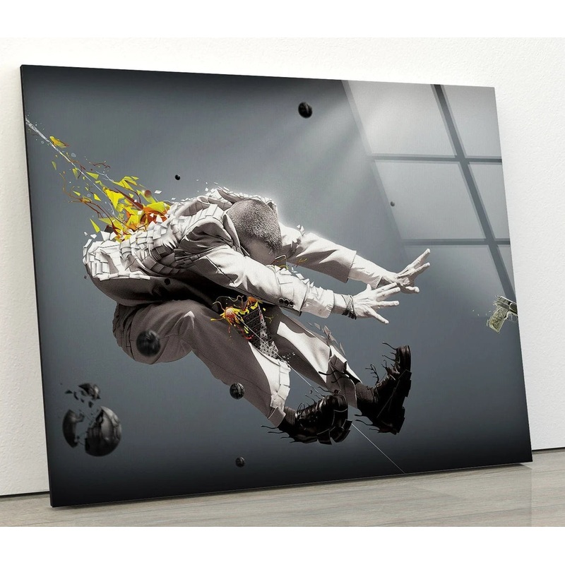 Abstract Man Design Acrylic Glass Print Tempered Glass Wall Art 100% Made in Australia Ready to Hang