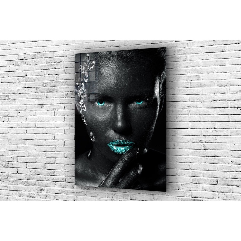 African Girl Fashion Print Tempered Glass Wall Art 100% Made in Australia Ready to Hang