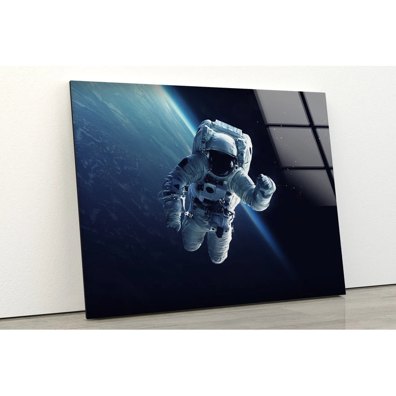 Astronaut in Space Photograph Acrylic Glass Print Tempered Glass Wall Art 100% Made in Australia Ready to Hang