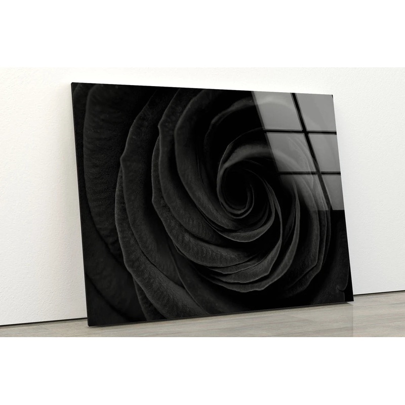 Black Flower Closeup Photograph Acrylic Glass Print Tempered Glass Wall Art 100% Made in Australia Ready to Hang