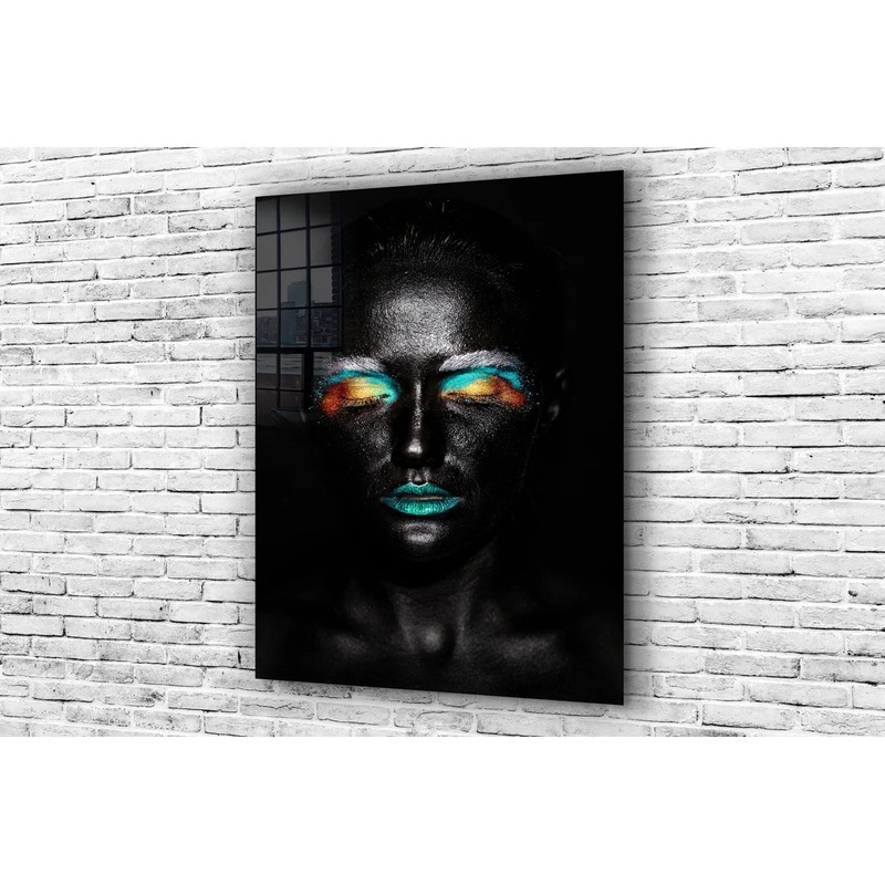 Black Woman Abstract Print Tempered Glass Wall Art 100% Made in Australia Ready to Hang