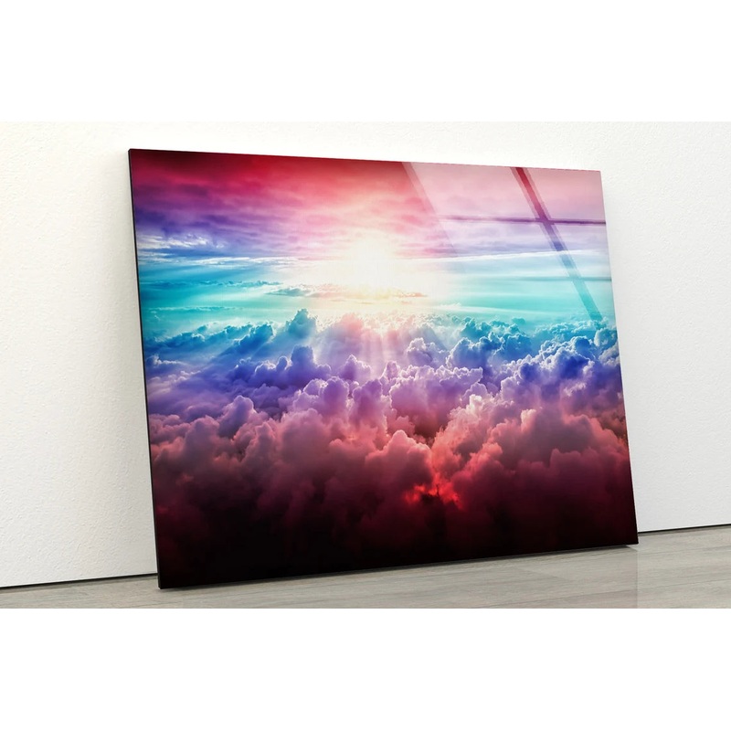 Colorful Clouds Photograph Acrylic Glass Print Tempered Glass Wall Art 100% Made in Australia Ready to Hang