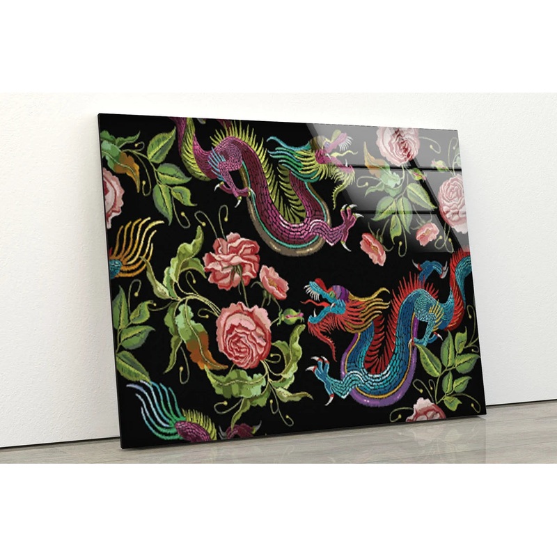 Colorful Dragon Art Design Acrylic Glass Print Tempered Glass Wall Art 100% Made in Australia Ready to Hang