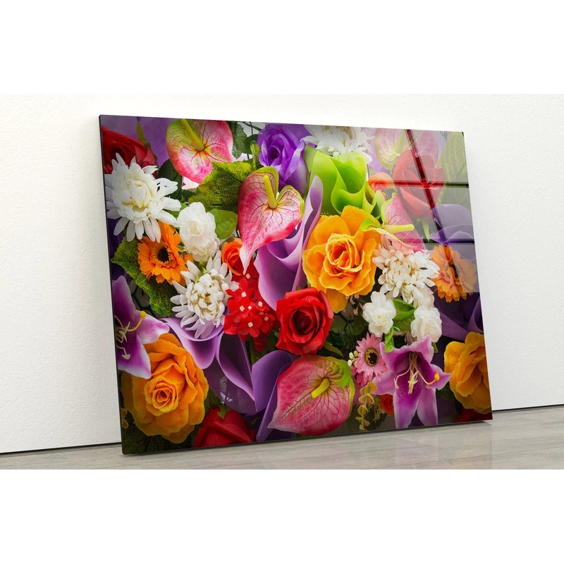 Colorful Flower Bouquet Photograph Acrylic Glass Print Tempered Glass Wall Art 100% Made in Australia Ready to Hang