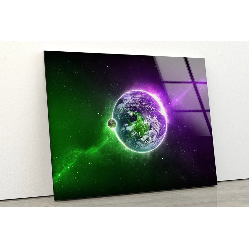 Earth Pink & Green Abstract Design Acrylic Glass Print Tempered Glass Wall Art 100% Made in Australia Ready to Hang