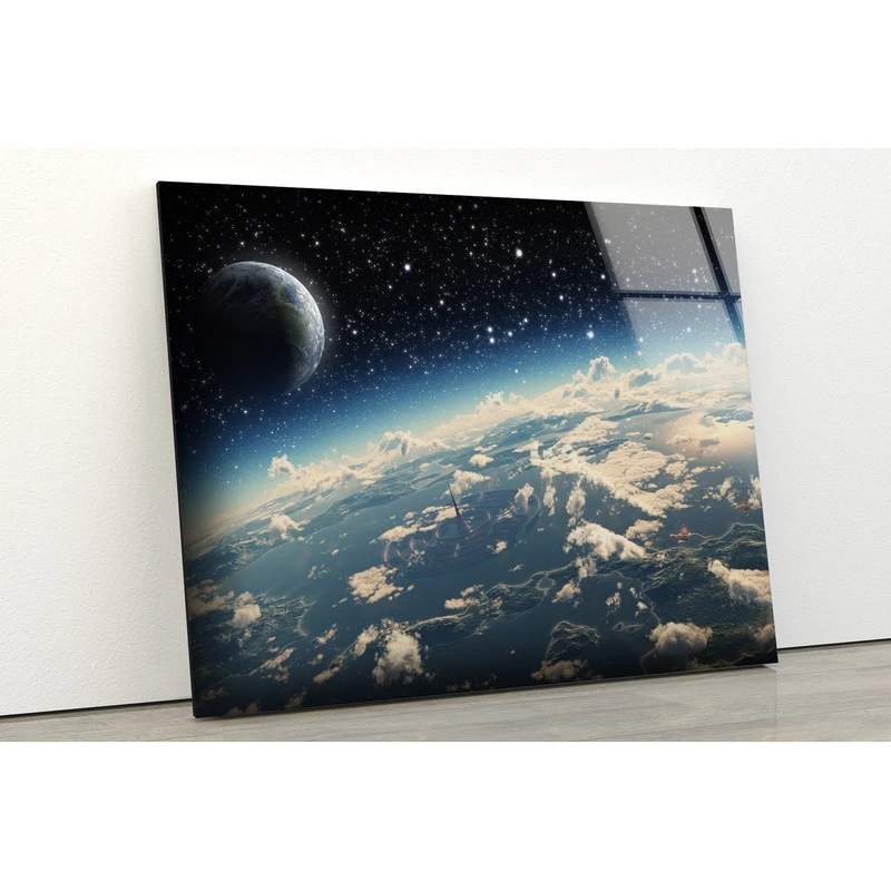 Earth & Planet Photograph Acrylic Glass Print Tempered Glass Wall Art 100% Made in Australia Ready to Hang