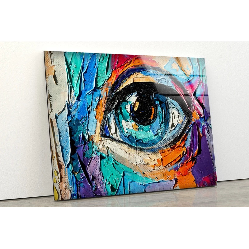 Eye Abstract Oil Painting Acrylic Glass Print Tempered Glass Wall Art 100% Made in Australia Ready to Hang