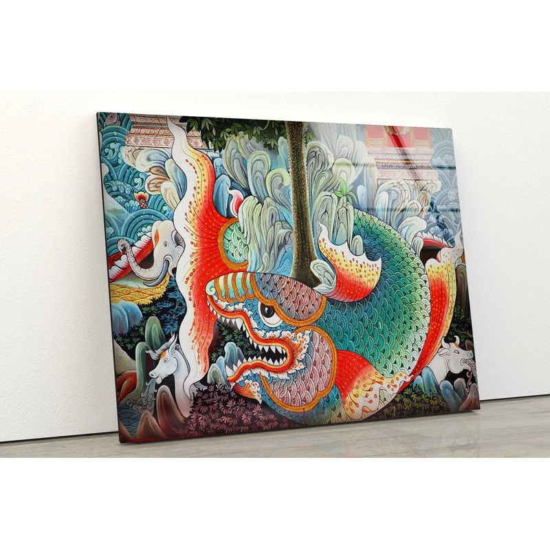 Fish Elephant & Horse Abstract Pattern Design Acrylic Glass Print Tempered Glass Wall Art 100% Made in Australia Ready to Hang
